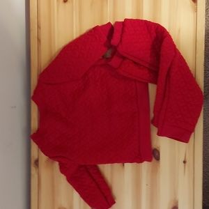 Quilted heart sweat outfit.